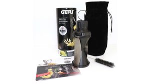 Küchenhelfer Gefu aus Kunststoff Metall in Schwarz Silber GEFU Spiralschneider SPIRELLI XL inkl. Reinigungsbürste Schwarz, Silber