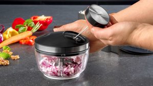 Küchenhelfer Gefu aus Kunststoff Metall in Schwarz Silber GEFU Multizerkleinerer ZIZO mit Seilzug Schwarz, Silber