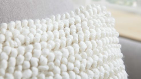 Kissenbezug /-hülle Interliving aus Stoff in Weiß Interliving Kissenhülle Serie 9115 wollweißes Mischgewebe - ca. 45 x 45 cm