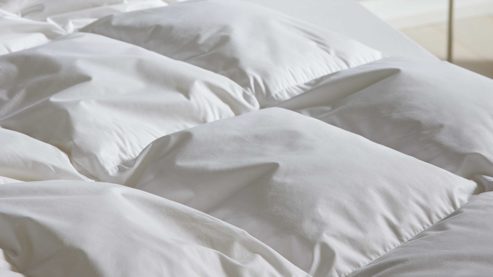 Daunendecke Interliving aus Federn + Daunen in Weiß Interliving Bettdecke Serie 9212 - Cassettendecke als Daunendecke normal, ca. 700 g Daunen & Federn - ca. 135 x 200 cm