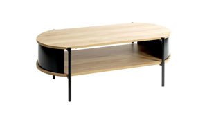 Couchtisch Haku aus Holz in Holzfarben Couchtisch Eiche natur & schwarzes Metallgestell - Breite ca. 100 cm