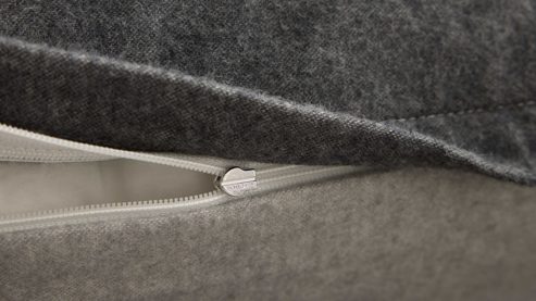 Bettwäsche-Set Interliving aus Stoff in Anthrazit Interliving Bettwäsche Serie 9118 - Biberbettwäsche mit zwei Kopfkissenbezügen Anthrazit & Hellgrau - ca. 80 x 80 cm und ca. 200 x 200 cm