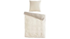 Bettwäsche-Set Interliving aus Stoff in Beige Interliving Bettwäsche Serie 9118 - Biberbettwäsche Creme & Cappuccino - ca. 80 x 80 cm und 135 x 200 cm