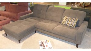 Ecksofa SOFAkultur aus Stoff in Grau SOFAkultur Programm SK 744 Polstergarnitur - Ecksofa stahlgrauer Bezug & Metallfuss schwarz – Stellfläche ca. 198 x 284 cm