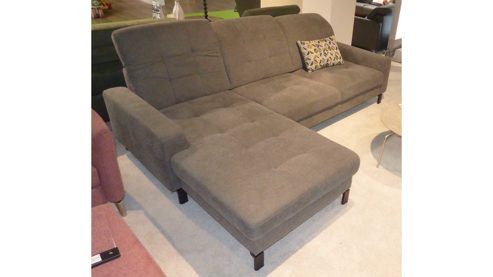 Ecksofa SOFAkultur aus Stoff in Grau SOFAkultur Programm SK 744 Polstergarnitur - Ecksofa stahlgrauer Bezug & Metallfuss schwarz – Stellfläche ca. 198 x 284 cm