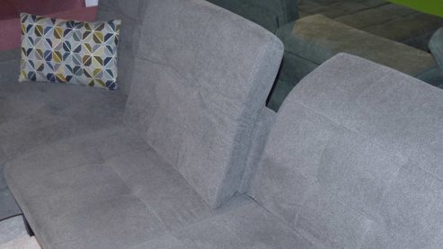 Ecksofa SOFAkultur aus Stoff in Grau SOFAkultur Programm SK 744 Polstergarnitur - Ecksofa stahlgrauer Bezug & Metallfuss schwarz – Stellfläche ca. 198 x 284 cm