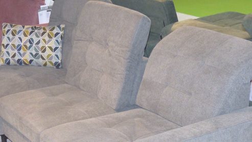 Ecksofa SOFAkultur aus Stoff in Grau SOFAkultur Programm SK 744 Polstergarnitur - Ecksofa stahlgrauer Bezug & Metallfuss schwarz – Stellfläche ca. 198 x 284 cm