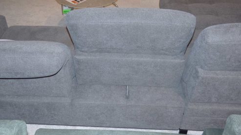 Ecksofa SOFAkultur aus Stoff in Grau SOFAkultur Programm SK 744 Polstergarnitur - Ecksofa stahlgrauer Bezug & Metallfuss schwarz – Stellfläche ca. 198 x 284 cm