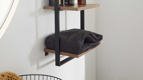 Badmöbel-Set Interliving aus Holz in Schwarz Interliving Bad Serie 7340 - Badmöbel-Set mit vielen Extras Mattschwarz & Vikings Oak