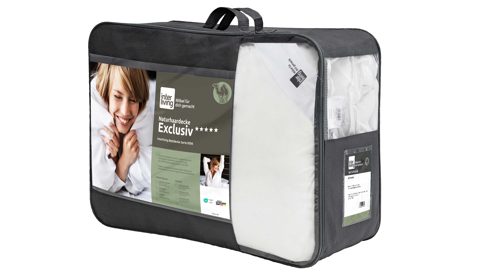 Bettdecke Interliving aus Naturfaser in Weiß Interliving Bettdecke Serie 9206 - Naturhaardecke normal - ca. 1.650 g Kamelhaarflaum, ca. 200 x 200 cm