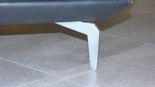 Ecksofa W.schillig aus Leder Metall in Schwarz Musterring Eckkombination MR 2490, Polstergarnitur Leder Black Pearl, Metallfüße Chrom – Stellfläche ca. 342 x 207 cm