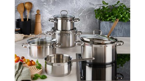 Topf-Set Wmf aus Glas Metall in Metallfarben Silit Topf-Set Toskana 5-tlg. - für alle Herdarten Edelstahl & Klarglas – fünfteilig