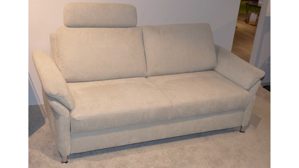 Schlafsofa Interliving aus Aluminium Stoff in Ecru Aluminium Interliving Schlafsofa Serie 4700 mit Kaltschaummatratze grau-beiges Flachgewebe Cyber & Aluminiumfüße - Breite ca. 188 cm