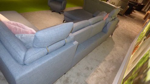 Ecksofa Steinpol sit&more aus Stoff in Dunkelgrau Polstergarnitur Morris - Wohnlandschaft mit Schlaffunktion und Sessel dunkelgraues Flachgewebe - Stellfläche ca. 335 x 212 cm