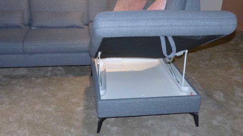 Ecksofa Steinpol sit&more aus Stoff in Dunkelgrau Polstergarnitur Morris - Wohnlandschaft mit Schlaffunktion und Sessel dunkelgraues Flachgewebe - Stellfläche ca. 335 x 212 cm