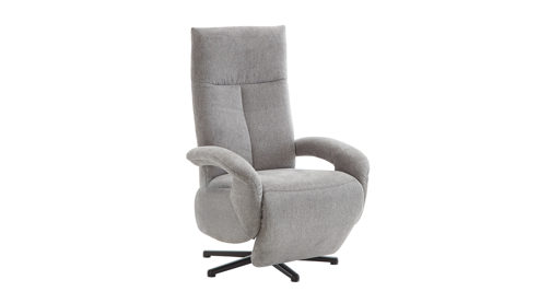 Relaxsessel Steinpol sit&more aus Stoff in Grau Relaxsessel Tycoon graues Flachgewebe Orlean Steel & schwarzer Sternfuß