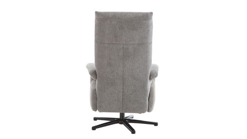 Relaxsessel Steinpol sit&more aus Stoff in Grau Relaxsessel Tycoon graues Flachgewebe Orlean Steel & schwarzer Sternfuß