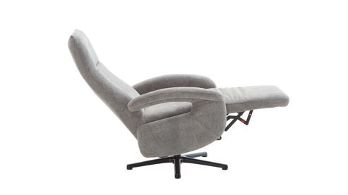 Relaxsessel Steinpol sit&more aus Stoff in Grau Relaxsessel Tycoon graues Flachgewebe Orlean Steel & schwarzer Sternfuß